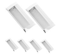 KICHOUSE 6pcs Aluminum Alloy Recessed Finger Pull Handles Rectangular Flush Pulls for Cabinets Wardrobes Easy to Install Hardware for Sliding Barn and Closet Doors