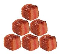 KICHOUSE 6pcs Artificial Meat Prop Lifelike Fake Beef Cube Model for Restaurant Decoration Food Display Crafting Play Realistic Beef Block for Creative Uses