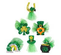 KICHOUSE 6pcs Assorted Colour Clover Hair Clips for Lightweight Reusable Hair Accessories Party Hairpins for Spring Holidays and St Patrick's Day Celebrations