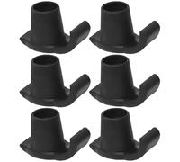KICHOUSE 6pcs Black Plastic Walker Feet Glides for Elderly Walkers and Canes Accessories for Mud and Snow Stability