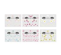 KICHOUSE 6pcs Daisy Face Stickers Waterproof Wear Resistant Paper Temporary Tattoos Beautiful Daisy Pattern Assorted Color and Women Can Stick on Face Or Hand Random Color