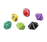 KICHOUSE 6Pcs Dice for Party Games Multi-colored Plastic Dice with Place Value Design Lightweight Portable for Home Bar Ktv Family Gatherings Random Color