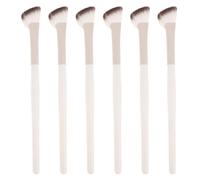 KICHOUSE 6Pcs Fan Shaped Contour Brush: Fluffy & Angled Tilt Nose Contour Brushes for Sculpting Face/Nose, Highlighting, Defining, Seamless for Makeup Artists