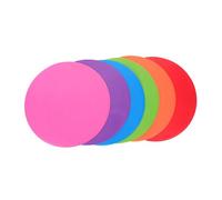 KICHOUSE 6pcs Flat Disc Markers Bright Colors Non-slip Football Training Discs Weather Resistant for Soccer Basketball Speed Agility Drills Portable Flat Round Spot Markers