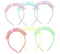 KICHOUSE 6pcs Glow the Dark Birthday Letter Headbands Colorful Hair Decor for Party Unique Crown Headpiece with Green Yellow Red Blue Purple and Options for Celebrations and Birthdays