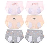KICHOUSE 6pcs Menstrual Period Pants Practical Period Briefs Cotton Side Leakage Protection Lengthened and Thickened Design for Women During Menstrual Cycle