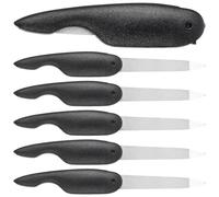 KICHOUSE 6Pcs Mini Black Folding Nail Files Double-Sided Emery Board Metal Nail Strips for Manicure for Women and Travel Use
