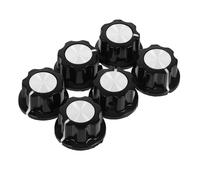 KICHOUSE 6pcs Potentiometer Knobs for Amplifier and Speaker Control Volume Control Knob Set Smooth Turning Function Replacement Guitar Pedal and Instrument Accessory