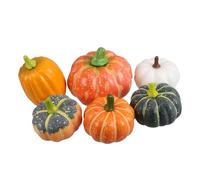 KICHOUSE 6Pcs Realistic Foam Pumpkins for Halloween Decoration Durable Harvest Themed Craft Supplies Lightweight Simulation Pumpkin Models for Home Ornaments and Seasonal Displays