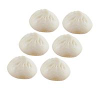 KICHOUSE 6pcs Realistic PVC Steamed Bun Model for Food Photography Party Decoration Lifelike Chinese Style Simulation Food Props and Easy to Clean Pretend Kitchen Play