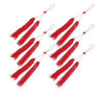 KICHOUSE 6pcs Red Cloth Tassel Decoration for Martial Arts Equipment and Tai Chi Sword Prevents Tassel Detachment for Competitions