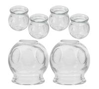 KICHOUSE 6pcs Reusable Cupping Cup Glass Cupping Set Massage Cups for Body and Face Home Use Portable for Massage