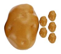 KICHOUSE 6pcs Rustic Photo Props Fake Potato Models Lifelike Natural Style Golden Polystyrene Foams Resin Early Childhood Teaching Prop Film