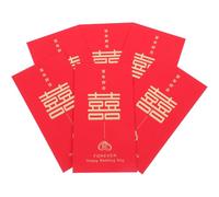 KICHOUSE 6pcs Wedding Red Envelope Chinese Style Paper Packets Decorative Traditional Festival Present Envelope Wishes Good Blessings and Fortune for Weddings