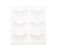 KICHOUSE 6pcs White Cosplay False Eyelashes Lightweight Chemical Fiber Lashes for Photography and Daily Use Dramatic Look Eye Makeup Accessories