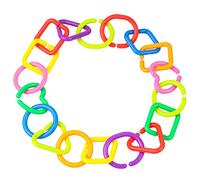 KICHOUSE 75pcs Geometric Linking for Toddlers Sensory Toys for Newborns Bright Colors Random Style