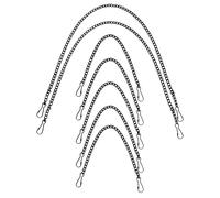 KICHOUSE 7Pcs Iron Hanging Chain Kit with Hooks Black Stained Glass Chain for Bird Feeder Flowerpot Picture Hanging 25Cm 50Cm Lengths