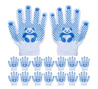 KICHOUSE 8 Pairs Garden Gloves for Kids Age 9-12: Nonslip Protective Work Gloves for Outdoor Yard Weeding and Planting, Garden Labor Mittens, Cute Panda Pattern