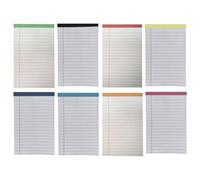 KICHOUSE 8PCS A6 Legal Memo Pads Wide Ruled Thick Paper No Ink Bleed Small Lined Notepads Perforated Portable Stationery Pads for Home Office School Business