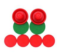 KICHOUSE 8pcs Air Hockey Pushers Set Red Plastic Replacement for Worn out Equipment Ergonomical Design for Table Play and Game Room Accessories