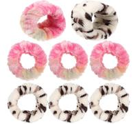 KICHOUSE 8pcs Assorted Colour Flannel Face Wash Wristbands for Women, Comfortable and Water Absorption Wristbands Suitable for Exercise and Washing Your Face