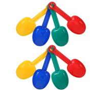KICHOUSE 8Pcs Candy Color Plastic Beach Sand Shovels for Age 3-5 Mini Sand Set with Red Yellow Blue Green Spades for Outdoor