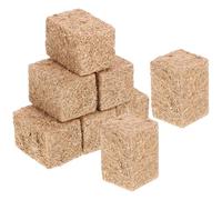 KICHOUSE 8Pcs Miniature Faux Hayrick Dollhouse Decor, Square 2X2X3Cm Simulated Haystack Photo Prop for Doll House Accessories and Farm Scene