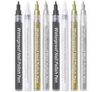 KICHOUSE 8pcs Nail Art Pens Lightweight Acrylic Nail Liner Polish Pens for Drawing Lines with Assorted Colours for Salon Use and Home Decoration