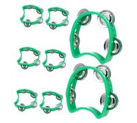 KICHOUSE 8pcs Plastic Tambourine for Easy-Grip Four-Bell Rings Lightweight Handheld Percussion Instruments for Early Music Education Preschool Group Activities and Rhythm Development