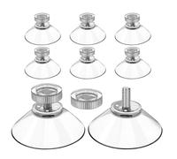 KICHOUSE 8pcs PVC Shower Suction Cup Hooks with M5*10mm Screw Thread Strong Suction Power Repositionable Mini Hooks for Bathroom and Outdoor Tiles 1.6 Inch Sturdy Utility