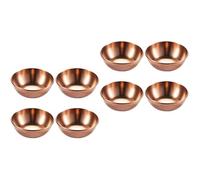 KICHOUSE 8pcs Stainless Steel Spice Dishes Simple Appetizer Serving Plates for Sauces Condiments and Dips for Home Kitchen BBQ and Picnics Rose Gold Finish