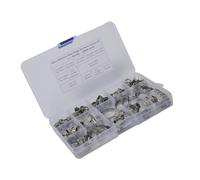 KICHOUSE 90pcs Stainless Steel Single Ear Hose Clamps Set 12 Types Adjustable Tube Clamps for Industrial and Electronic Applications to Prevent Hose Damage
