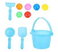 KICHOUSE 9pcs Beach Set Sand Playset with Rake Hourglass and Ocean Balls for Outdoor Fun and Coordination Skills for Boys Random Color