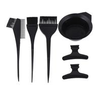 KICHOUSE 9pcs Hair Dye Kit Set 6 Brushes 1 Mixing Bowl 2 Clips Plastic Hair Coloring Tools Easy to Clean Well-polished Use