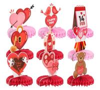 KICHOUSE 9Pcs Honeycomb Paper Balls Valentine'S Day Table Decor Romantic Desktop Ornament Wedding Centerpiece Party Decoration