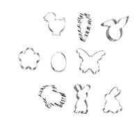 KICHOUSE 9pcs Stainless Steel Biscuit Mold Biscuit Cutter Mold for Cookie Cutter for Easter Baking Kits