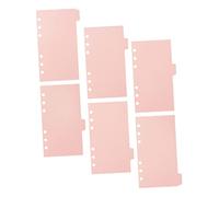 KICHOUSE A5 Binder Paper Dividers 6-Ring Light Pink Plastic Tab Index Sheets for Loose Leaf Organizers Office and School Notebook Insert Pages