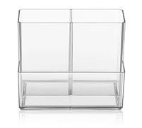 KICHOUSE Acrylic Makeup Brush Holder Organizer with Multiple Divided Compartments, Sturdy Construction and Design, Makeup Organizer for Desk Or Vanity Storage