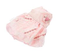 KICHOUSE Adorable Pink Satin and Mesh Dog Dress Soft Pet Clothes for Party and Christmas Comfortable Puppy Skirt that Won't Hurt Pet's Skin