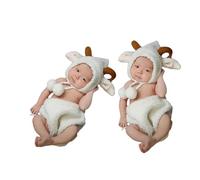 KICHOUSE Adorable Sheep Shaped Baby Photo Suit, Comfortable Cloth Material with Flexible Pants, for Newborn Photo Shoots and Baby Shower Photography Props