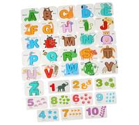 KICHOUSE Alphabet and Puzzle Cards Educational Learning for Preschool Boys and Double-sided Flashcards for Spelling and Recognition Games