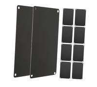 KICHOUSE Aluminum Name Plates 10Pcs Black Oxidized 100X70Mm with 4 Holes Sturdy DIY Door Signs for Home and Office Use