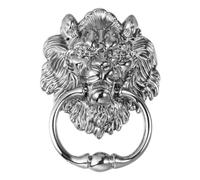 KICHOUSE Antique Door Knobs Cabinet Handle Door Pull Ring Lion Head Door Knocker Silver Zinc Alloy Decorative Ring Shape for Door Drawer