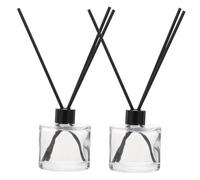 KICHOUSE Aroma Diffuser Bottles Glass with 50Ml Capacity Refillable Essential Oil Volatile Bottles and Black Perfume Diffuser Sticks for Spa Home Office and Meditation