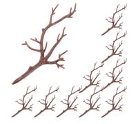 KICHOUSE Artificial Antler Tree Branches Never Wither Coffee Colour 10pcs Plastic Decorative Twigs No Water or Sunshine Needed for Flower Arrangement for Wedding and Evening Party