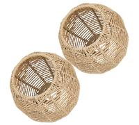 KICHOUSE Artificial Rattan Pendant Light Lampshade 2Pcs Braided Ceiling Light Cover for Restaurant and Hotel Hanging Decoration