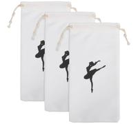 KICHOUSE Ballet Shoe Bag 3Pcs Ballet Dance Bags Drawstring Storage Bags for Ballet Shoes with Handheld Bag