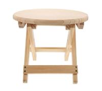 KICHOUSE Beige round Folding Step Stool Made of Synthetic Material, Sturdy and Easy to Clean, for Home Use as A Compact Shoe Changing Footstool