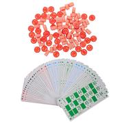 KICHOUSE Bingo Game Set with Plastic Bingo Board, Number Calling Cards and Chess Pieces for Party Use, Family Fun and Night