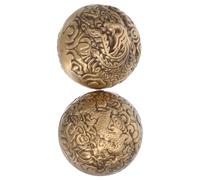 KICHOUSE Brass Hand Exercise Balls for Therapy 1 Pair 500g Weighted Hand Strengthener Balls Finger Rehabilitation Training for Elderly Fitness